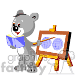 clipart - Teddy bear teacher teaching a class..