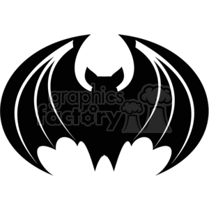 Black bat with wings spread open clipart. Commercial use image # 371457
