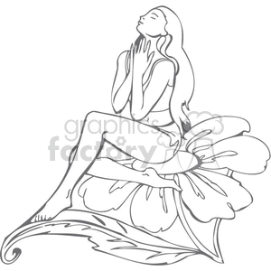 Fairy on Flower clipart. Royalty-free image # 371608