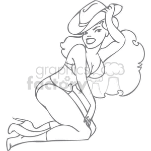pinup model clipart.