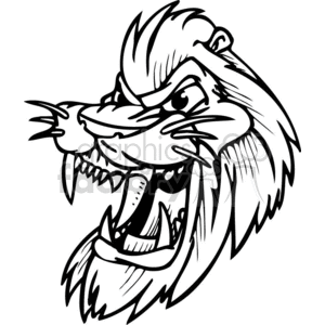 roaring lion mascot clipart.