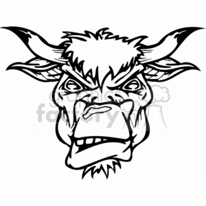 clipart - angry bull head.
