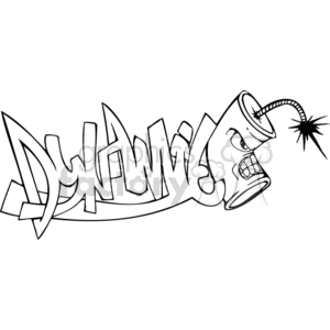 graffiti tag tags word words art vector clip art graphics writing city dynamite bomb explosive explosives bombs vinyl vinyl-ready signage black white ready cutter