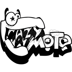 graffiti tag tags word words art vector clip art graphics writing city crazy moto monster monsters character alligator vinyl vinyl-ready signage black white ready cutter