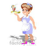 Waitress serving beverages animation. Royalty-free animation # 372510