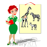 Female teacher talking about animals clipart. Royalty-free image # 372555