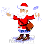 Santa receiving mail at the North Pole clipart. Commercial use image # 372590