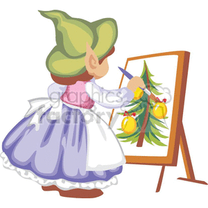 christmas xmas holidays gif gifs clipart clip art vector elf paint painting oil canvas elfs art tree trees animated flash images holiday
