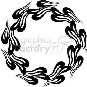 waves or flames going around in a circle clipart.