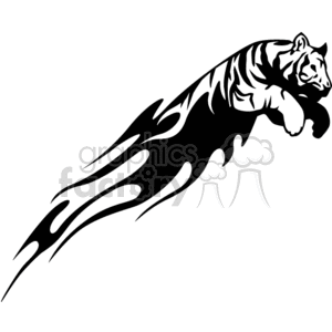 animal animals flame flames flaming fire vinyl-ready vinyl ready hot blazing blazin vector eps gif jpg png cutter signage black white tiger tigers leap jump jumping leaping hunt hunting jungle cat