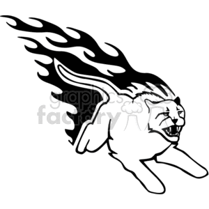 Flaming cougar attacking clipart. Royalty-free image # 373223