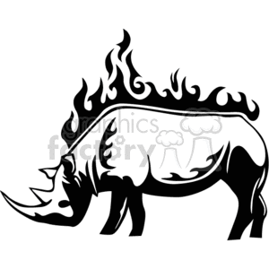 animal animals flame flames flaming fire vinyl-ready vinyl ready hot blazing blazin vector eps gif jpg png cutter signage black white rino rinos rhino rhinos rhinoceros wild