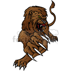 lion attacking clipart.