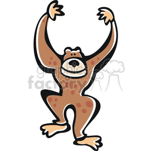 brown spotted Cartoon Monkey clipart. Commercial use image # 129118