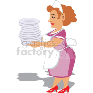 clipart clip art vector occupations work working job jobs eps jpg gif png wash washing dishes plate plates maid maids female