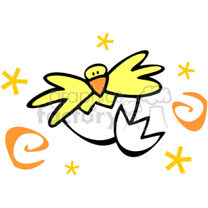 Baby Bird Breaking out of an Egg clipart.