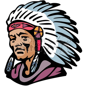 Native American Navajo chief clipart.