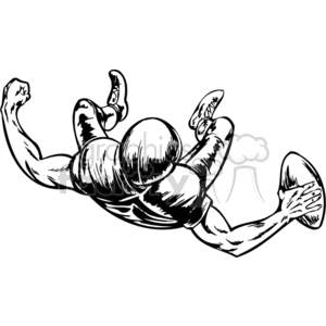 clipart - Football player tackled.