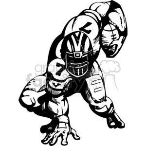 Running back dodging a tackle clipart.