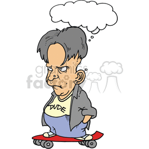 Young dude riding a skateboard clipart. Commercial use image # 375070
