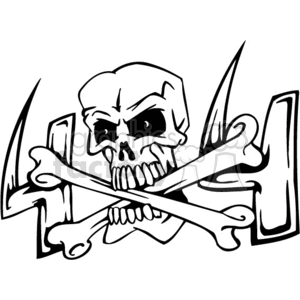 4x4 skull n cross bones graphic clipart.