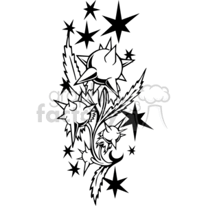 plant tattoo design with spikes clipart. Commercial use image # 375445