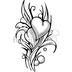 vinyl-ready vector black white design tattoo tattoos art line clip art plant plants flower flowers heart hearts love valentine valentines soul mates two grow growing organic natural