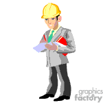 animated gif of architect reviewing plans clipart.