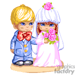 clipart - Animated children in a wedding.