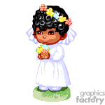 clipart - Young flower girl.