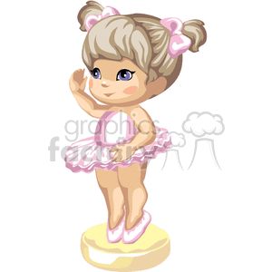 Cute little ballerina girl doing a pointe clipart. Commercial use image # 376119