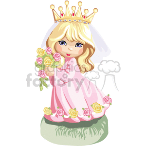 A Blonde Hair Blue Eyed Wearing Pink Little Princess clipart. Royalty-free image # 376209