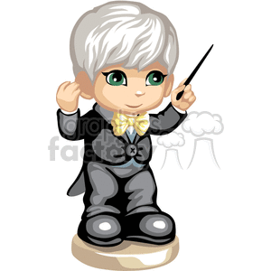 A little boy conductor in a tuxedo clipart. Royalty-free image # 376234