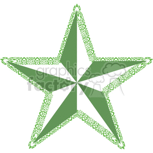 Green Nautical star clipart.