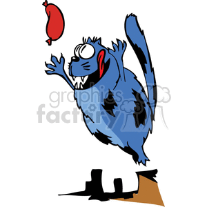 Funny blue cat clipart. Commercial use image # 377066