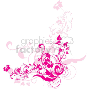 Pink swirl floral design clipart.