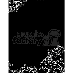black background floral swirls clipart. Royalty-free image # 377161