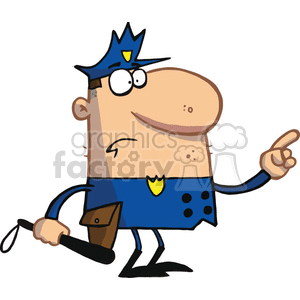 Police Officer Holding a Baton Pointing Someone down clipart. Royalty-free image # 377186