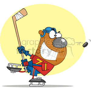 cartoon people characters comic funny vector hockey player playing puck sport sports
