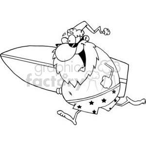 2845-Cartoon-Santa-Surfer clipart. Commercial use image # 380375