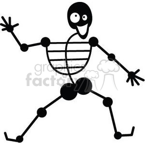 cartoon vector illustrations Halloween skeleton dance dancing scary funny skelly