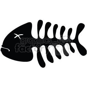 black and white dead fish bones clipart. Royalty-free image # 380794