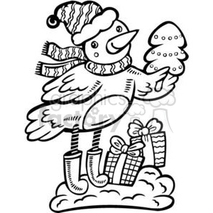 Christmas bird clipart. Commercial use image # 381084