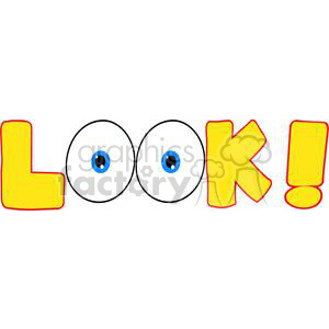 Yelow-Cartoon-Text-Look clipart. Commercial use image # 381276