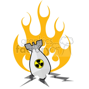 nuclear atomic cartoon fire flame flames fires radioactive toxic bomb bombs hazard symbol explosion boom fallout war attack weapon weapons missile fireball
