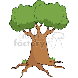 cartoon funny vector tree trees