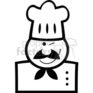 cartoon funny vector chef chefs cook cooking dinner food restaurant black white wink