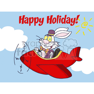 cartoon red airplane and bunny rabbit