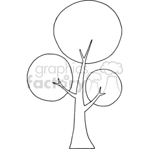 black and white tree outline clipart. Royalty-free image # 382183