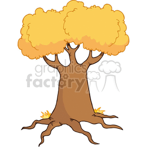 big cartoon tree in the fall clipart. Commercial use image # 382213